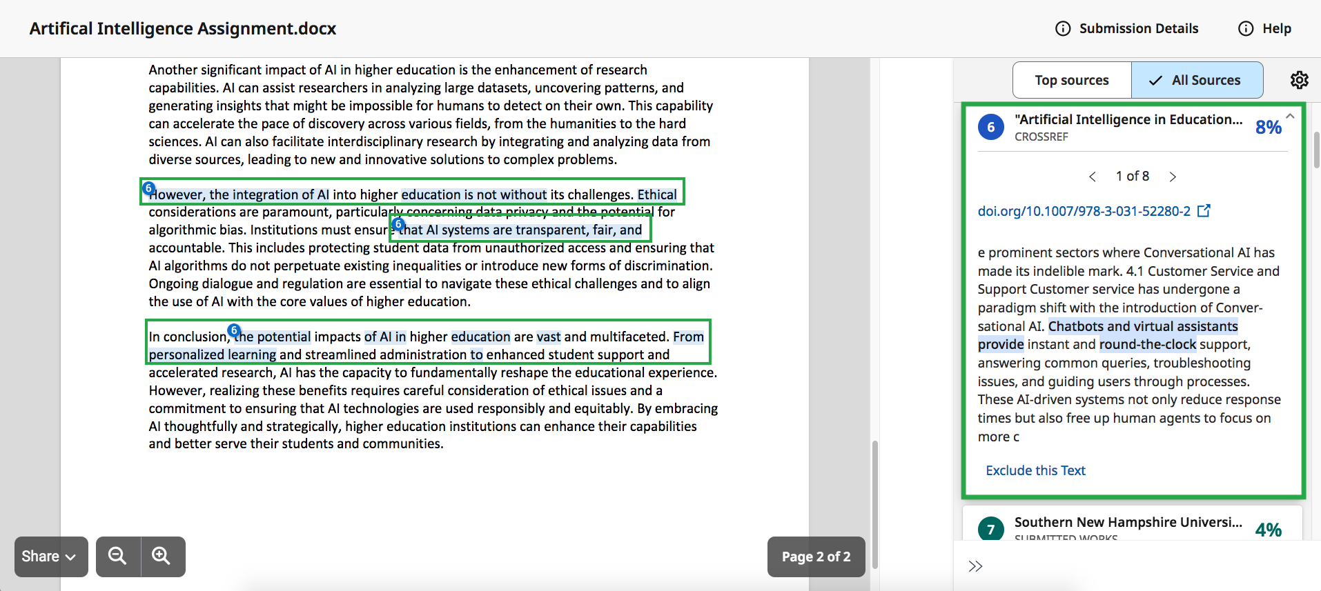 How to view your Turnitin plagiarism score for an assignment (Students ...