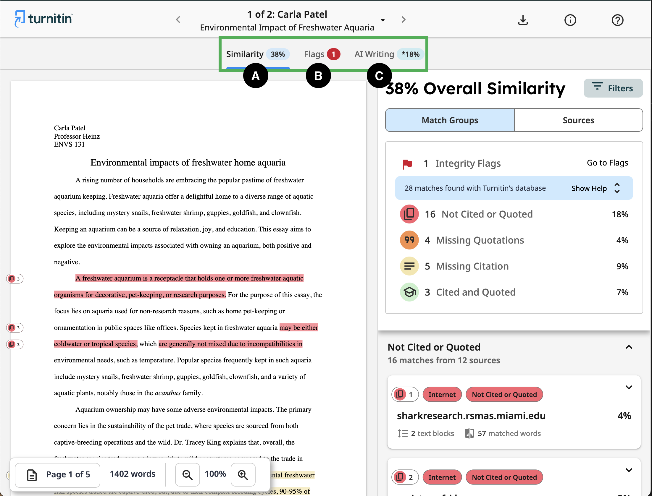 How to interpret the Turnitin Similarity Report (Instructors) – UC 